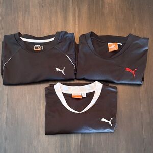 Lot of 3 Puma Black Athletic Training T-Shirts